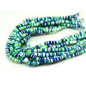 Бусины из каучука Африканские диски 6мм*0,9-1,2мм, цвет сине-зеленый, 36см