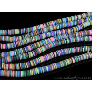 Бусины из каучука Африканские диски 8мм*0,9-1,3мм, цвет ассорти, 37см