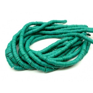 Бусины из каучука Африканские диски 8мм*0,9-1,3мм, цвет изумрудный, 36см