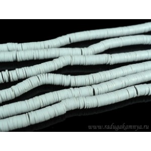 Бусины из каучука Африканские диски 8мм*0,9-1,3мм, цвет серый, 38см