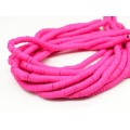 Бусины из каучука Африканские диски 8мм*0,9-1,3мм, цвет фуксия неон, 36см