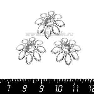 Шапочка для бусин Канатик светлое серебро 20 мм 10 штук/упак