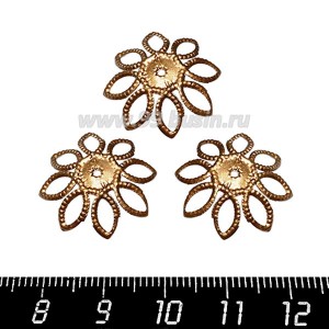 Шапочка для бусин Канатик цвет медь 20 мм 10 штук/упаковка