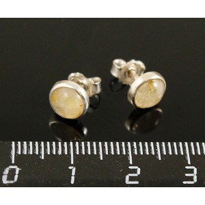 C925 Серьги 1.51г цитрин круг 5мм