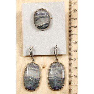 Кольцо и серьги из флюорита