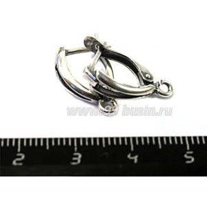 Швензы ювелирные Геометрия, оксидированное посеребрение 12 мкн, 1 пара производство Россия