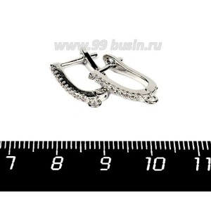 Швензы Премиум Дорожка с микроцирконами родированные 1 пара