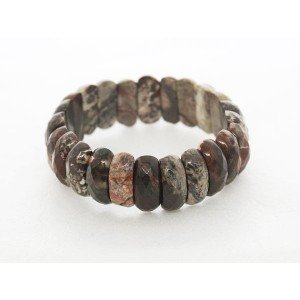 Браслет из яшмы пестрой, сегменты 25х12мм с огранкой