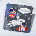Набор значков (2шт) "Космонавты", цветной, цвет золотистый