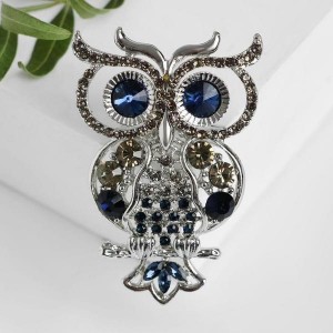 Брошь "Филин", цвет сине-золотой, цвет серебристый Брошь "Филин", цвет сине-золотой, цвет серебристый
