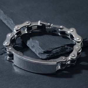 Браслет мужской "Стальной" рельсы, цвет чёрный, цвет серебристый, см длина 20,5см