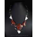 Колье из агата и кахолонга, 44см.