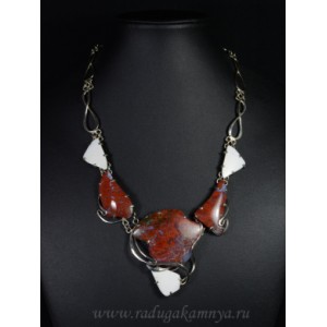Колье из агата и кахолонга, 44см.