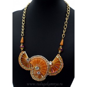 Колье из циркона "Мадлен" цвет цитрин, 50см