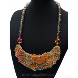 Колье из циркона "Мадлен" цвет цитрин, 50см