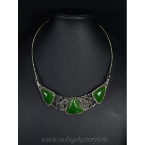 Колье нефрит, 47,5см