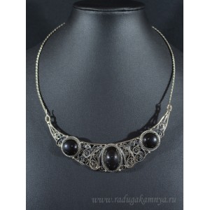 Колье обсидиан, 49см.