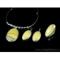 Колье, Кольцо и серьги оникс, 49см