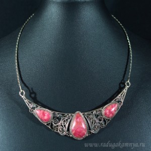 Колье родонит, 46см. Колье родонит, 46см.