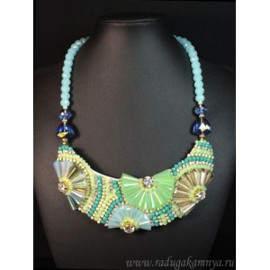 Колье из циркона "Мадлен" цвет морской волны, 50см