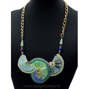 Колье из циркона "Мадлен" цвет мятный, 50см Колье из циркона "Мадлен" цвет мятный, 50см