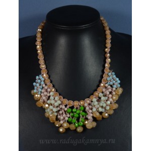 Колье из циркона "шарики" цвет кремовый, голубой, розовый, молочный, зеленый, 45см Колье из циркона "шарики" цвет кремовый, голубой, розовый, молочный, зеленый, 45см