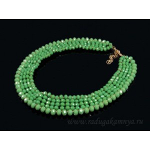 Ожерелье-склаваж из циркона цвет зеленый, 41см