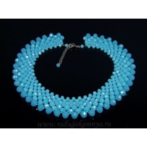 Ожерелье-склаваж из циркона цвет голубой2, 42см