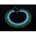 Ожерелье-склаваж из циркона цвет зеленый,голубой, 42см Ожерелье-склаваж из циркона цвет зеленый,голубой, 42см