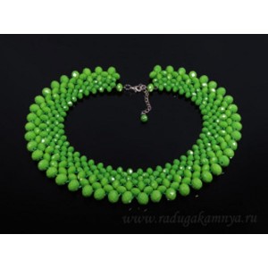 Ожерелье-склаваж из циркона цвет зеленый, 42см
