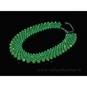 Ожерелье-склаваж из циркона цвет зеленый 2, 42см