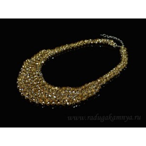 Колье из циркона плетёное цвет сепия, 42см