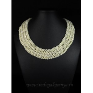 Колье из циркона плетёное цвет шампань, 45см