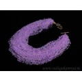 Колье  "Паутинка" с бисером и цирконом цвет сиреневый 1, 45см