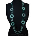 Колье ручной работы с цирконом "круги", 103см Колье ручной работы с цирконом "круги", 103см