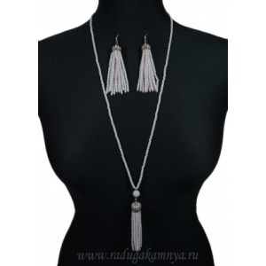 Сотуар, Серьги "Кисточки" из циркона 3мм цвет сиреневый, 78см. Сотуар, Серьги "Кисточки" из циркона 3мм цвет сиреневый, 78см.