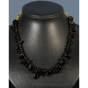 Колье из янтаря рожки лимонный, кофейный, 44см.