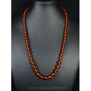Колье из янтаря шарик 5-10мм коньячный, 55см Колье из янтаря шарик 5-10мм коньячный, 55см