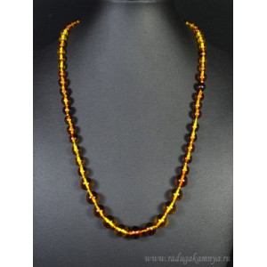 Колье из янтаря шарик 5-10мм медовый, 55см