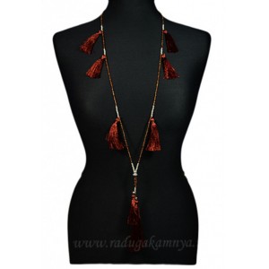 Колье " Кисточка " с бисером, цвет бордо, 96см. Колье " Кисточка " с бисером, цвет бордо, 96см.