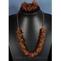 Колье, Браслет "Листопад" цвет ореховый, 53см