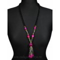 Бусы Кулон "модель 7" фуксия, 76см