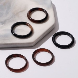 Кольцо "Агат чёрно-коричневый" 3мм Кольцо "Агат чёрно-коричневый" 3мм