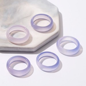 Кольцо "Агат светло-сиреневый" 5мм