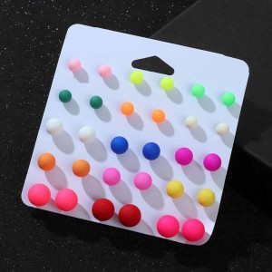 Пусеты  пар "Рэйчел" бусины 6-10, цвет МИКС