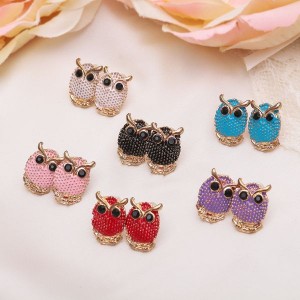 Серьги эмаль "Совушка" мини