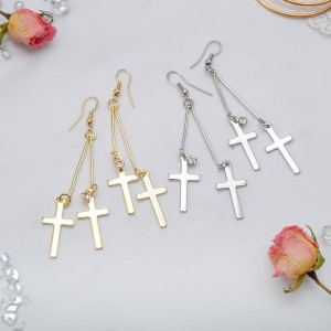 Серьги висячие "Шелест" крестики, цвет МИКС