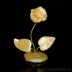 Цветок из селенита "Роза" 140*80*200мм, 520гр