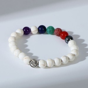 Браслет ассорти "Друиды" инь-ян, цветной, d=7