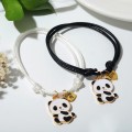 Браслеты "Неразлучники" панды и лапки, цвет чёрно-белый, цвет золотистый, d=6см